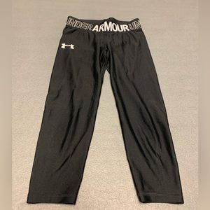 Under armour compression pants women’s small  elastic waist logo blue spots